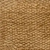 Looped pile fabric, sandy brown color, short-cut and nubby texture with heathered tonal variations and a matte finish.